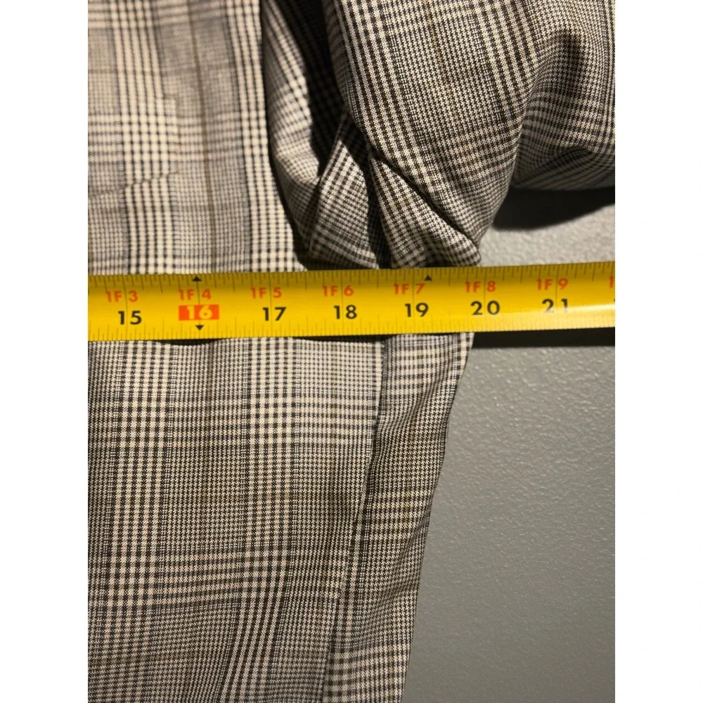 Joseph Abboud Silk Wool Glen Plaid Blazer Sport Coat Mens 38S Grey Tan